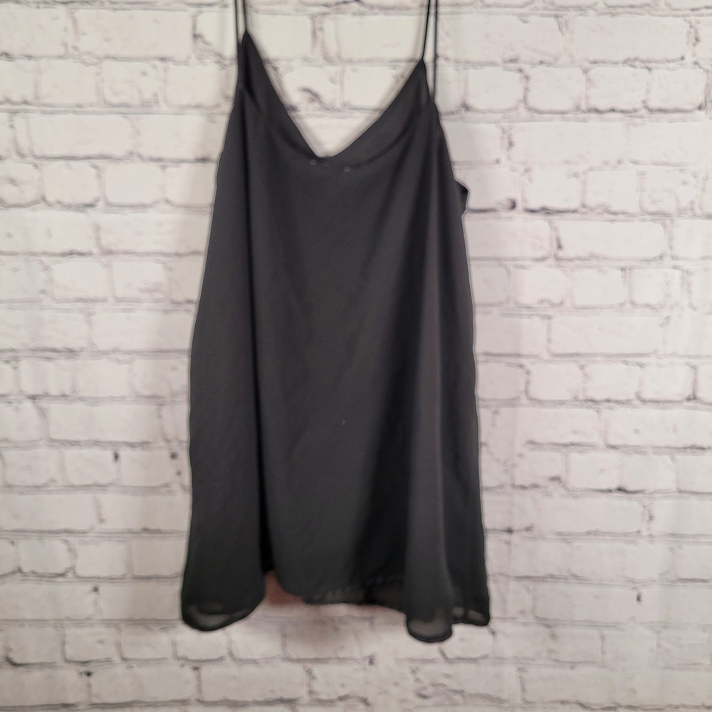 Umgee Cami Top Women Large Black Excellent V-Neck Spaghetti Strap A1334 - Picture 2 of 9